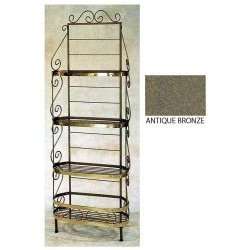 Antique Bronze 30 French Bow Rack with Brass Tips and Trim   by Grace 