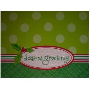  Glittered Seasons Greetings Note Cards w/ Envelopes 