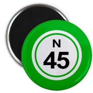  Bingo Ball N45 FORTY FIVE Green 2.25 inch Fridge Magnet 