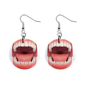 Open Mouth Dentist Dental Hygienist Dangle Earrings Jewelry 1 inch 