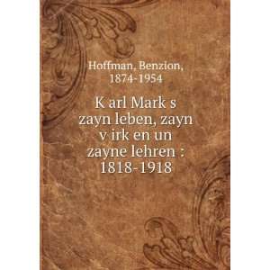   lehren  1818 1918 Benzion, 1874 1954 Hoffman  Books