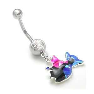  14g 12g 10g Loopy Fish Navel Body Jewelry  14g 7/16~11mm 