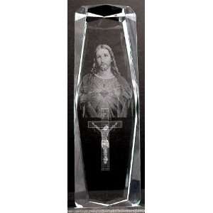   Crystal 6x2x2 Jesus & Crucifix + 3 Led Light Stand 