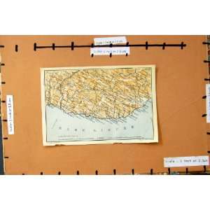  MAP 1930 ITALY IMPERIA SANREMO MENTON FRANCE ALASSIO