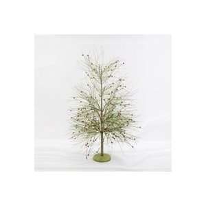  3 Green Tinsel Christmas Tree With Red Berries 