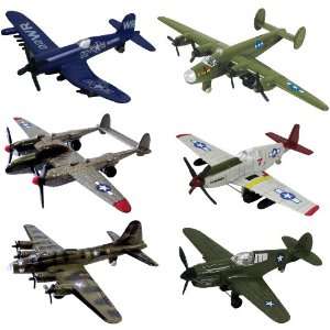  InAir WWII Planes 6 Piece Set with Aircraft ID Guide 
