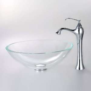    15000CH Crystal Clear Glass Vessel Sink and Ventus