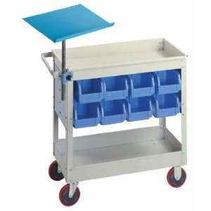 Lyon 3030BP Steel Service Cart, 2 Shelves, Putty, 1000lbs Capacity, 32 