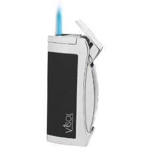 VLR 100101   Visol Omega Black Matte Torch Flame Lighter  