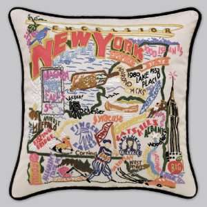  Catstudio Hand Embroidered Pillow   New York
