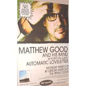  Matthew Good Poster   Flyer for Vancouver Concert Tour 
