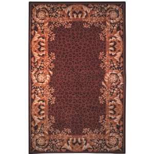   Hand Tufted Red and Tan Floral Wool Rug 8.00.