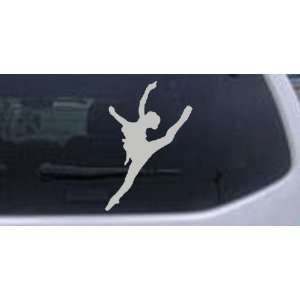 Dancer Silhouettes Car Window Wall Laptop Decal Sticker    Silver 20in 
