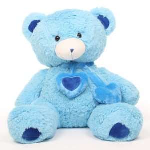   Shorty Hugs Cuddly Blue Heart Teddy Bear 36in Toys & Games