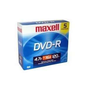  DVD R 4.7GB 120 Minute Up To 16x 5 Pack Electronics