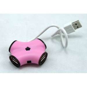  Pink Ribbon 4 Ports USB HUB High Speed For Laptop 