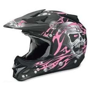   18 Helmet , Color Pink, Size XL, Style Skull 0110 1563 Automotive