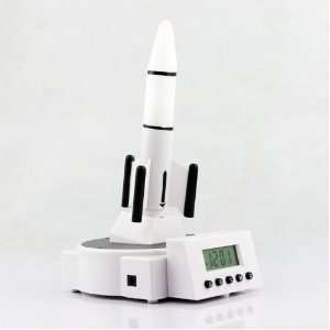   Clock Flying Space Rocket Launching Digital Alarm Clock Electronics