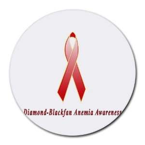  Diamond Blackfan Anemia Awareness Ribbon Round Mouse Pad 