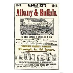   Timetable, Showing Fares and Routes, 1843 Premium Poster Print, 18x24