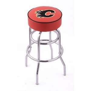 Calgary Flames HBS Double ring swivel bar stool with Chrome base L7C1