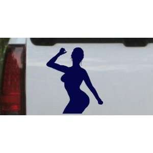 Sexy Dancer Silhouettes Car Window Wall Laptop Decal Sticker    Navy 