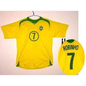  Brazil Robihno #11 Home Soccer Jersey Size Large Sports 