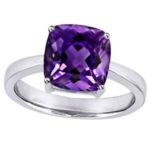   Simulated Amethyst in .925 Sterling Silver Size 6 Star K Jewelry