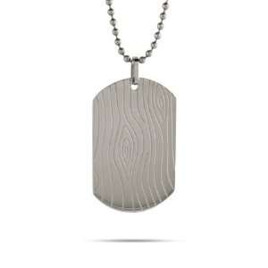  Wood Grain Stainless Steel Dog Tag   Clearance Final Sale 