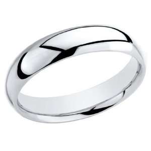  Ladies 5mm Wedding Band in 14K White Gold, Size 8 Jewelry