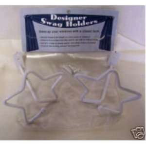  White Metal Star Swag Holder 1 Pair with Hardware 
