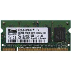 ProMOS V916764B24QCFW F5 DDR2 RAM 512MB PC5300 667MHz 200pin *FREE 