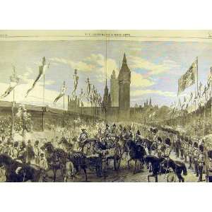   1870 Opening Thames Embankment Royal Procession Print