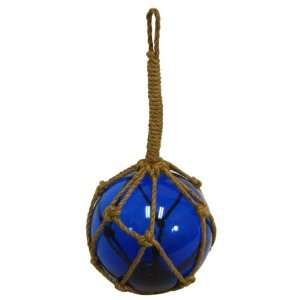  6 Inch Blue Glass Fishing Float Buoy   Reproduction 