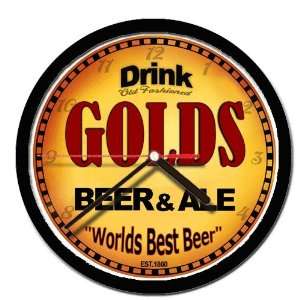  GOLDS beer and ale cerveza wall clock 