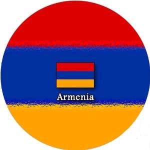  58mm Round Badge Style Keyring Armenia Flag