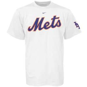  Nike New York Mets White Practice T shirt Sports 