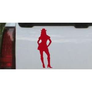 Sexy Cowgirl Silhouettes Car Window Wall Laptop Decal Sticker    Red 