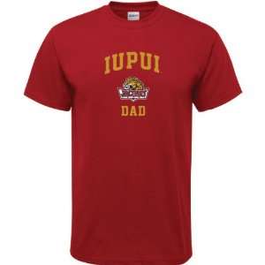  IUPUI Jaguars Cardinal Red Dad Arch T Shirt Sports 