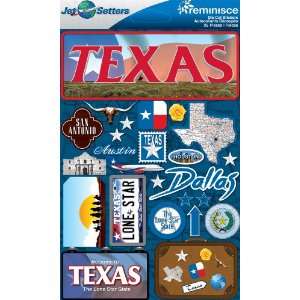  Reminisce Jet Setters 2 3 Dimensional Sticker, Texas Arts 