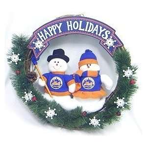  New York Mets 20 Team Snowman Wreath