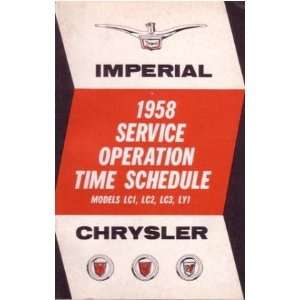    1958 CHRYSLER Service Operation Time Schedule Book Automotive