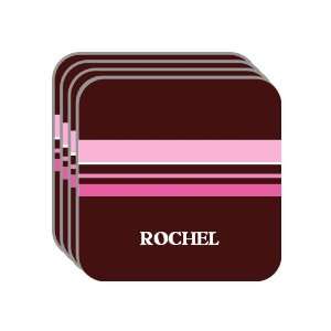 Personal Name Gift   ROCHEL Set of 4 Mini Mousepad Coasters (pink 