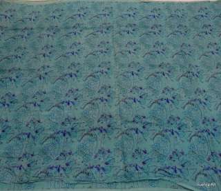 Light Sky Blue/ Light Turquoise tone Real Pure Silk Indian Vintage 