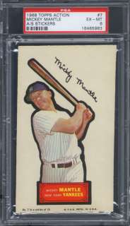 1968 Topps Action All Star Stickers Mickey Mantle PSA 6  