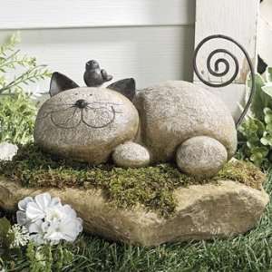  Resting Cat Stone   Party Decorations & Yard Decor Health 