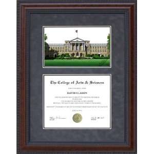  Diploma Frame with Licensed UW Madison Campus Lithograph 