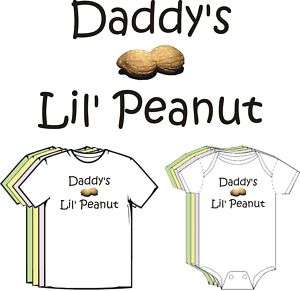 Daddys Lil Peanut Funny Cute Baby Boy Clothes T Shirt  