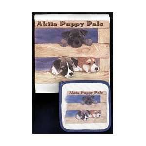  Akita Dish Towel & Potholder