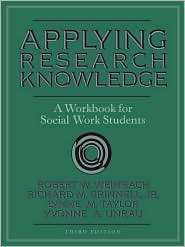 Applying Research Knowledge A Workbook for Social Work Students 